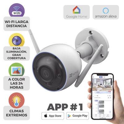 Bala WiFi / 3 Megapixel (2K) / Detección humana / Detección De Vehiculo / Alertas de Voz Personalizables / Sirena / Luz Parpadeante / Colores en Oscuridad / Micro SD / Uso En Exterior - Imagen 3