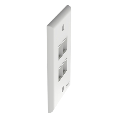 Placa de Pared Vertical / 4 Puertos Keystone / Montaje Vertical / 69.8 x 114.3 mm / 2.75 x 4.5 pulg. / ABS / Blanco - Imagen 4