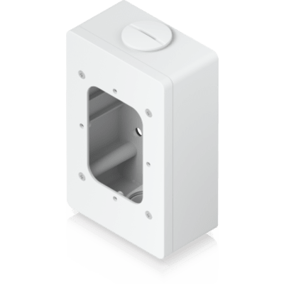 Caja de conexiones para lectores de acceso UniFi y visores de intercomunicación que admite montaje en superficie plana y fijación a conductos de 3/4". Color Blanco - Imagen 7