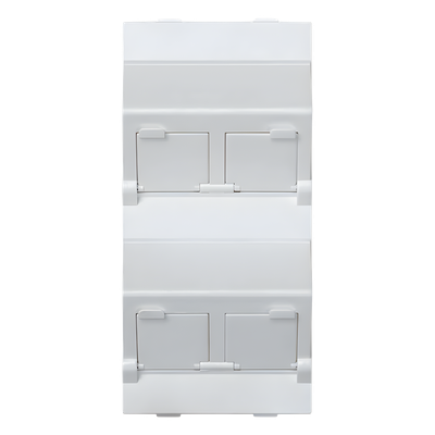 Placa Voz y Datos Inclinada / Guardapolvo Integrado / 2 Puertos Keystone / 108×52 mm / 4.25×2.05 in