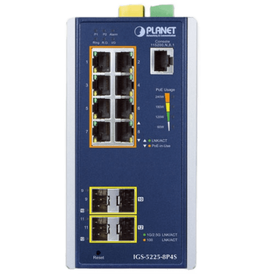 Switch Industrial Administrable Capa2, 8 Puertos Gigabit con PoE+ 802.3at, 2 Puertos SFP de 100/1G y 2 Puertos SFP de 100/1G/2.5G - Imagen 3