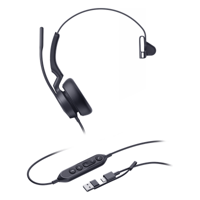 Auriculares Yealink UH46 Mono con cancelación de ruido por IA para Microsoft Teams, USB-C/A e indicador de ocupado - Imagen 3