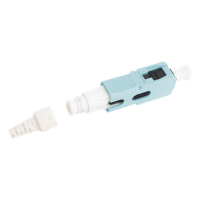 Conector de Fibra Óptica Pre-Pulido LightBow SC Simplex, Multimodo 50/125 (OM3/OM4), Re-Terminable, Color Aqua - Imagen 4