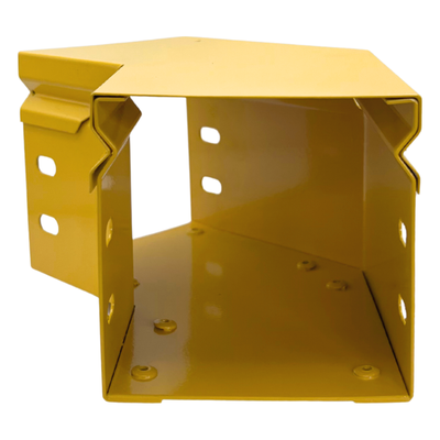 CHFIBER Curva Horizontal de 45° de Aluminio para Fibra Óptica, 4" de Peralte, 4" de Ancho y Radio de 8", con Pintura Epóxica Amarilla, Incluye Tapa, un Par de Coples y Tornillería - Imagen 3