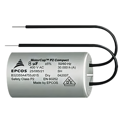CAPACITOR DE ARRANQUE DE 8uF, 400V CON CABLES PARA BARRERA SERIE 615