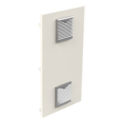 Gabinete Acero Galv. para 2 Baterías PL110D12 (400 x 730 x 300mm). Puerta Ventilada. Acc. para piso o poste No incluidos. - Imagen 4