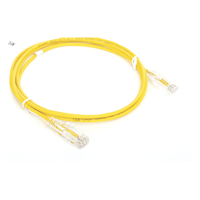 Cable de Parcheo Slim UTP Cat6 - 2 Metros (6.56 Pies) Amarillo Diámetro Reducido (28 AWG) - Imagen 4