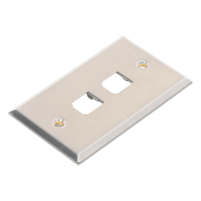 Placa de Pared Vertical, de Acero Inoxidable, Salida Para 2 Puertos Mini-Com - Imagen 3