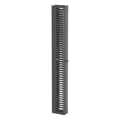 Organizador Vertical PatchRunner™, Sencillo (Solo Frontal), Para Rack Abierto de 45 Unidades, 6 in de Ancho, Color Negro - Imagen 5