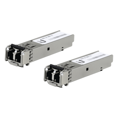 UFiber Módulo SFP, transceptor MiniGibic MultiModo 1.25 Gbps, distancia 550m, conectores LC, paquete de 2 piezas