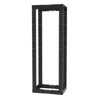 Rack de Cuatro Postes Estándar de 19", Rieles Roscados #12-24, Profundidad Ajustable de 23 a 42 in, 45 Unidades de Rack, Color Negro - Imagen 4