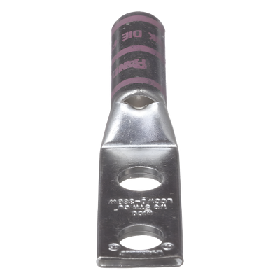 Zapata de compresión LCC1/0-38DW-X para cal. 1/0 Awg, Doble barreno para tornillo prisionero de 3/8, 1 Pz