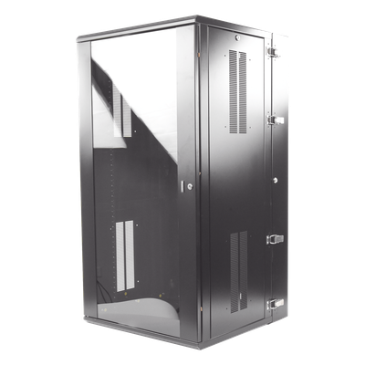 Gabinete PanZone de Montaje en Pared, de 19in, Puerta con Ventana de Seguridad, 26 UR, 635mm de Profundidad, Color Negro - Imagen 3