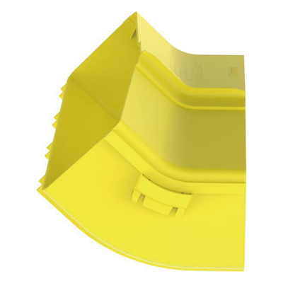 Bajada Vertical Interior de 45º con Tapa, Para uso con Canaletas 12X4 FiberRunner™, Color Amarillo - Imagen 5