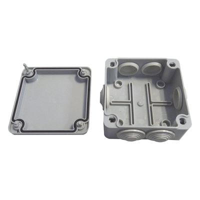 Caja Tipo Estanca IP55, con 6 Entradas, Tapa y Tornillo de Vuelta de 1/4, 100 x 100 x 50 mm (3.94 x 3.94 x 1.97 Pulgadas), Color Gris - Imagen 3