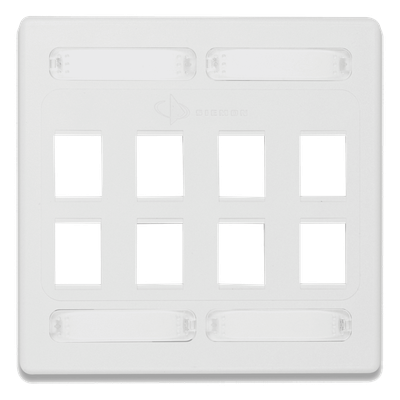 Placa de Pared Doble Modular 10G MAX de 8 Salidas, Color Blanco