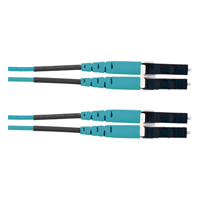 Jumper de Fibra Optica Multimodo 50/125 OM3, LC-LC Duplex, LSZH (Cero Halógenos), Color Aqua, 3 Metros (9.84 Pies) - Imagen 3