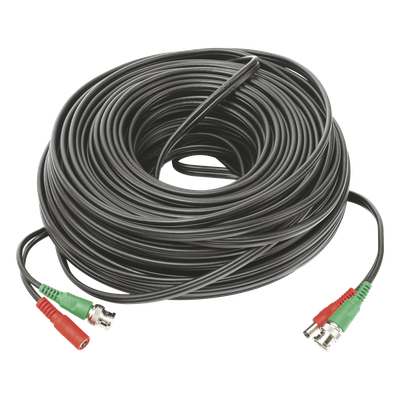 Cable coaxial ( BNC RG59 ) + Alimentación / SIAMÉS / 40 Metros / 100 % COBRE / Para Cámaras 4K  / Uso interior y exterior
