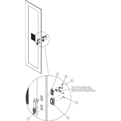 Chapa de Seguridad para Gabinete Con Combinación de 3 Dígitos / Control Llave Maestra / Acero Negro Texturizado / Dimensiones 7.50 x 1.38 x 2.50 in - Imagen 3
