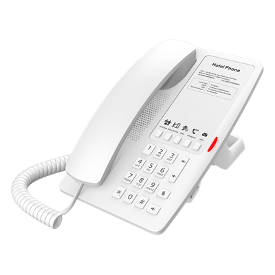 Teléfono IP Hotelero / 2 Líneas SIP / 5 Teclas Programables / Puerto USB-A de Carga / PoE 802.3af / Diseño Blanco / Audio HD Manos Libres - Imagen 4