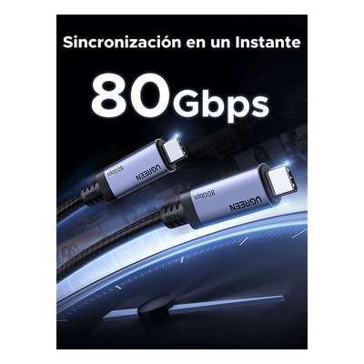 Cable USB-C Thunderbolt 5 / 80 Gbps Bidireccional / 120 Gbps Unidireccional / 1 m (3.28 ft) / 24 Pines / E-Marker IP2133H / 5A Máximo / Aluminio + Cobre Blindado - Imagen 5