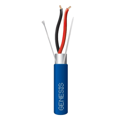 Bobina de 305 m (1000 ft) / Cable para Alarma 2x18 AWG / Blindado / Plenum FPLP-CMP / Azul