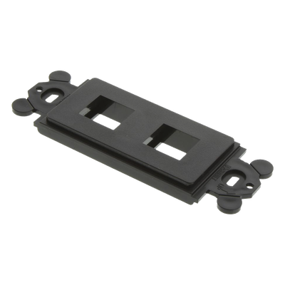Marco de Módulo Dúplex, Para Placas Frontales Estándar GFCI, Acepta 2 Módulos Keystone, Color Negro