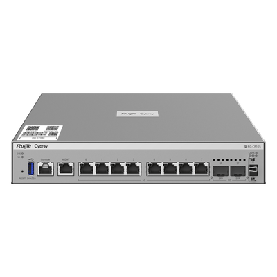 Firewall Next Generation / Empresarial / Alto Rendimiento 7 Gbps / Protección de Amenazas 500-700 Mbps / Gestión Cloud / 8 Puertos RJ45 + 2 SFP / Rack 1U / AI-Powered Security / Línea Cybrey