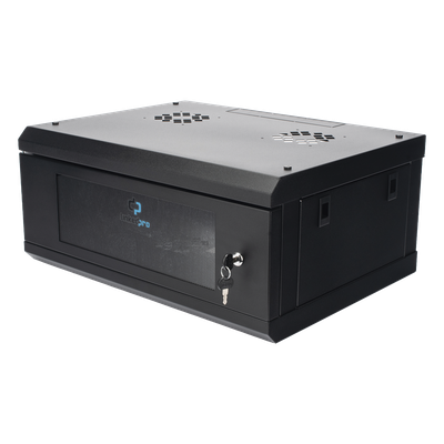 Gabinete de Pared con Puerta de Cristal Templado, 455 mm de Profundidad, 4U Rack de 19 in, Acero Reforzado - Imagen 3