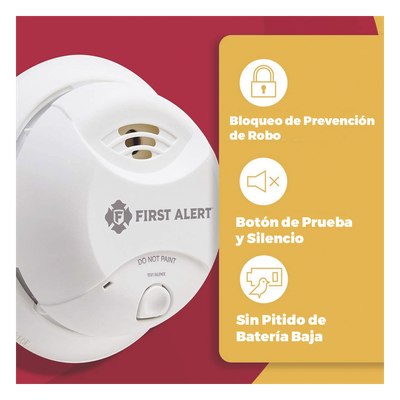 Detector de Humo Autónomo, No Requiere Panel, Batería Sellada de Litio por 10 años, Sensor por Ionización, Sin cableado - Imagen 3