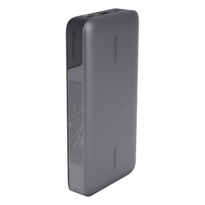 Power Bank de 25000mAh | 3 Salidas 145W Max. | USB-A + 2 USB-C | PD 3.0, QC3.0 | FCP | SCP | Pantalla Inteligente | Carcasa Ignifuga | Color Gris | Incluye Cable USB de 50cm | Carga tu Laptop de Manera Segura. - Imagen 5