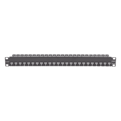 Patch Panel Z-Max de 24 Puertos, Blindado, Precargado con Jacks Categoría 6A, Plano, 1UR