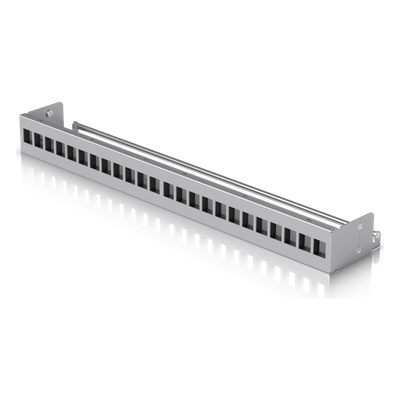 UACC Rack Patch Panel Blank 24 Puertos - Panel Patch Keystone 1U con Barra de Gestión de Cables y Estética Uniforme
