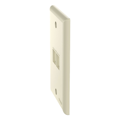 Placa de Pared Vertical, Salida Para 2 Puertos Keystone, Color Marfil - Imagen 3
