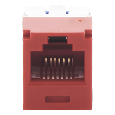 Conector Jack RJ45 Estilo TG, Mini-Com, Categoría 6A, de 8 Posiciones y 8 Cables, Color Rojo - Imagen 4