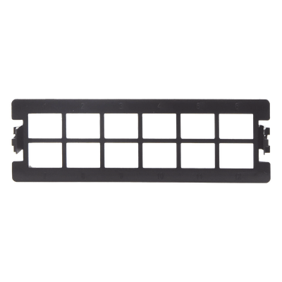 Placa Acopladora Vacía para Distribuidor de Fibra Óptica LP-ODF-8024, Acepta 12 Acopladores SC Simplex o 12 Acopladores LC Duplex, Color Negro