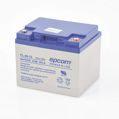 Batería 12 Vcc / 40 Ah / UL / Tecnología AGM-VRLA / Para uso en equipo electrónico Alarmas de intrusión / Incendio/ Control de acceso / Video Vigilancia / Terminales tipo M6 ( HEX ) / Cargador recomendado CHR-250. - Imagen 3