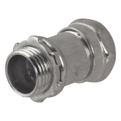 Conector Recto Compresión de Acero Galvanizado para Pared Delgada de 1" .