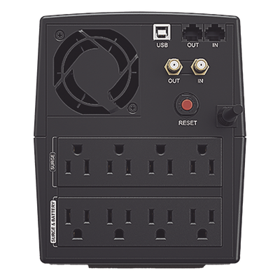 UPS de 1500 VA/900 W, Topología Línea Interactiva, Entrada 120 Vca NEMA 5-15P, y 8 Salidas NEMA 5-15R, Con Regulador de Voltaje (AVR) - Imagen 4