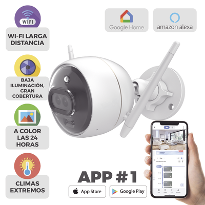 Bala IP 2 Megapíxel / Wi-Fi / Doble Lente / COLORES EN OSCURIDAD / Deteccion de Personas o Vehículos / Cruce de Línea / Intrusión a un área / Audio de dos vías / Luz Estroboscópica / Sirena / MicroSD - Imagen 3