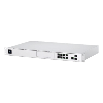 UniFi OS Console: Dream Machine Pro, con 1 puerto WAN Gigabit RJ45, 1 puerto WAN 10G SFP+ / 8 puertos LAN Gigabit RJ-45, y una bahía de HDD 3.5" (No incluye HDD), Integra todas las aplicaciones UniFi
