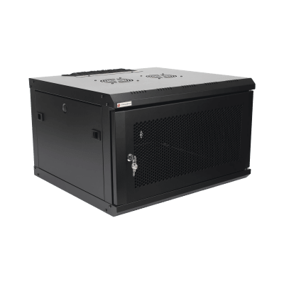 Gabinete de Pared 19 Pulgadas / 6U / 600 x 550 x 368 mm (23.6 x 21.7 x 14.5 in) / Acero SPCC RAL 9004 / Carga Estática 60 kg / IP20 Interior / Ventiladores CA / Panel Cepillo para Cables - Imagen 3