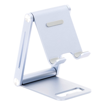 Soporte para Teléfono Celular de Aluminio / Angulo Ajustable / Amplia Compatibilidad con dispositivos de 4.7'' a 7.9'' / Antideslizante / Antiarañazos / Plegable / Color Azul - Imagen 7