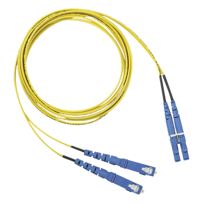 Jumper de Fibra Optica Monomodo 9/125 OS2, LC-SC Duplex, OFNR (Riser), Color Amarillo, 1 Metro (3.28 Pies)