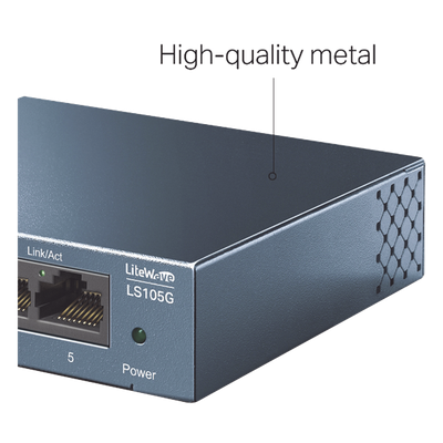Switch de escritorio Gigabit de 5 puertos 10/100/1000Mbps, carcasa metálica - Imagen 3