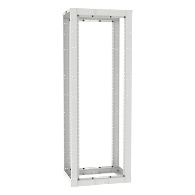 Rack de Cuatro Postes Estándar de 19", Rieles Roscados #12-24, Profundidad Ajustable de 23 a 42 in, 45 Unidades de Rack, Color Blanco - Imagen 3