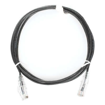 Cable de Parcheo Slim UTP Cat6 - 2 Metros (6.56 Pies) Negro Diámetro Reducido (28 AWG)