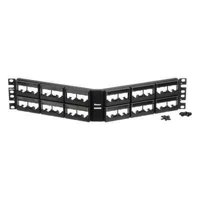 Panel de Parcheo Modular Mini-Com (Sin Conectores), Angulado, Sin Blindaje, Con Etiqueta y Cubierta, de 48 Puertos, 2UR - Imagen 5