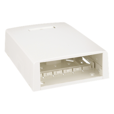 Caja de Montaje en Superficie, con Accesorio para Resguardo de Fibra Óptica, para 12 Módulos Mini-Com, Color Blanco Mate - Imagen 4