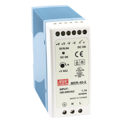 Fuente de Poder Industrial / Riel DIN / 5VCC 40W / Entrada Universal 85-264VAC / 1.31 x 3.54 x 3.94 in